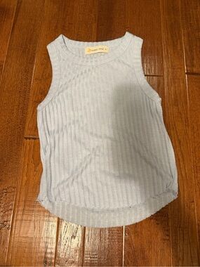 Ocean Drive Light Blue Ribbed Tank Top